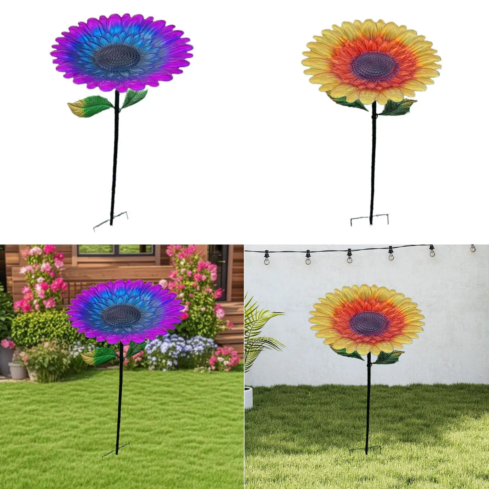 Metal Bird Feeder for Bird Lovers Outdoor In Ground Bird Bath Tray Feeder for