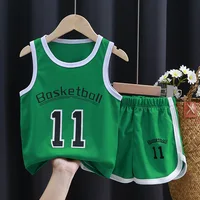 Ensemble de vêtements de sport d'été à séchage rapide pour enfants, vêtements de basket-ball sans manches pour bébés garçons 2