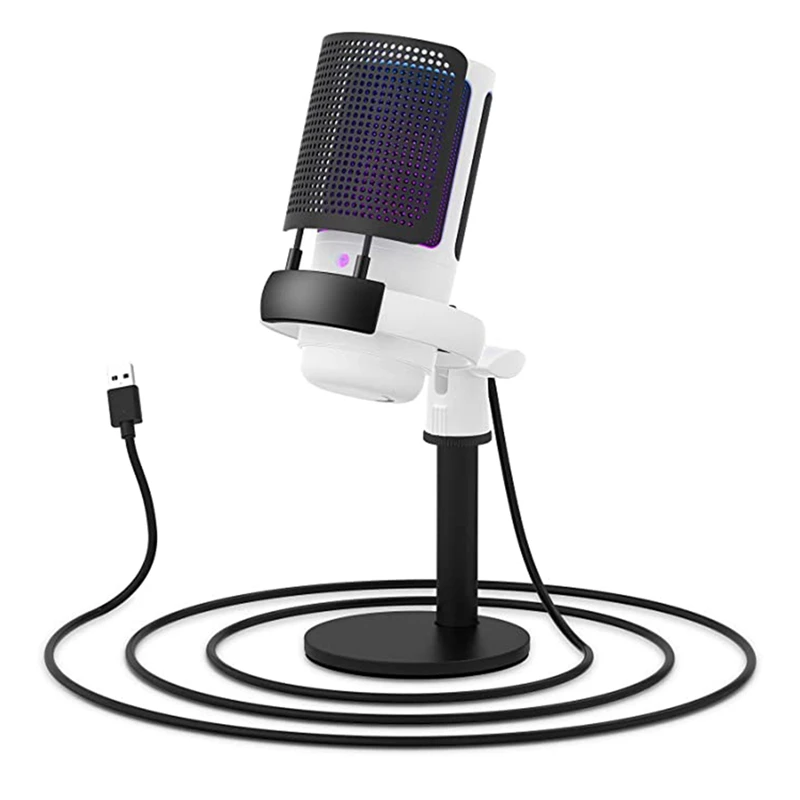 

Gaming Microphone, USB Microphone For PC With RGB Control, Touch Mute, Gain Knob
