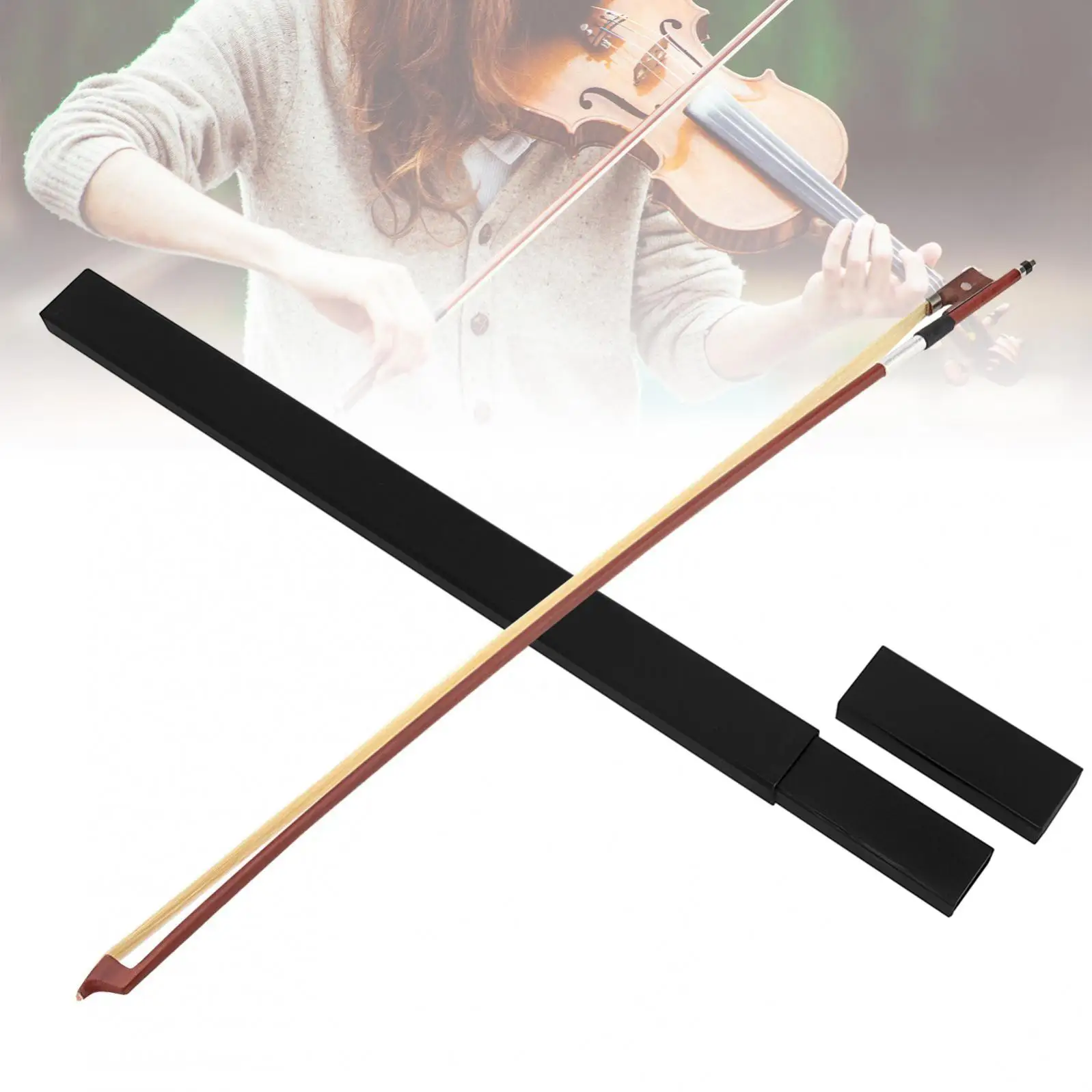Brazilwood White Horsehair 4/4 Violin Bow Accessories Rosewood Frog Fiddle Bow Gift Violin Accessories