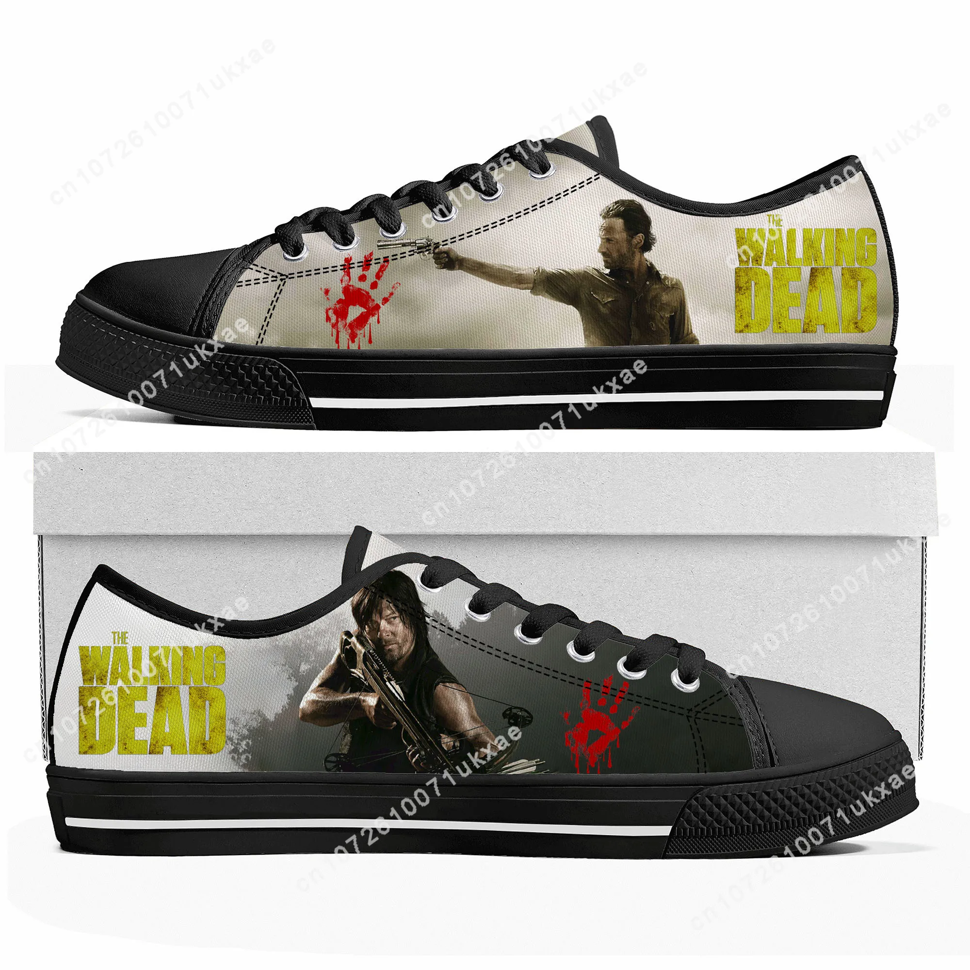 

The Walking Dead Horror Low Top Sneakers Mens Womens Teenager Canvas High Quality Sneaker Casual Custom Shoes Customize DIY Shoe