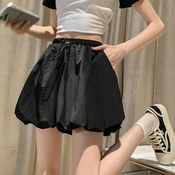 Französisch weites Bein Shorts Frauen Sommer lässig Mode Streetwear Cargo Shorts hohe Taille lose alle passen zu einer Linie Damen Shorts neu — изображение 3