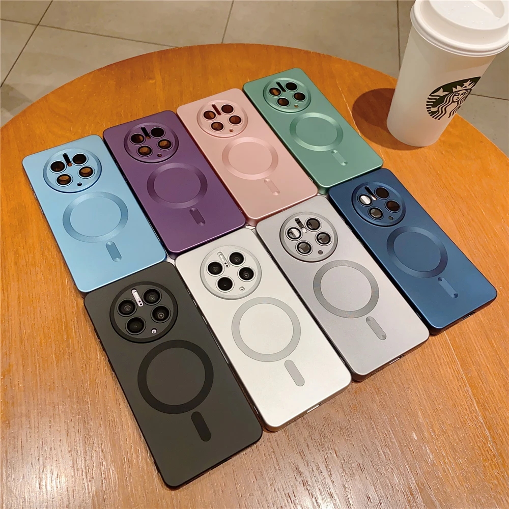 Magnetisk Wiless Charging Phone Case Fo Huawei P60 P50 P30 Mate 50 40 30 Po Camea Potection Blød Silikone Bagside_voghion.com
