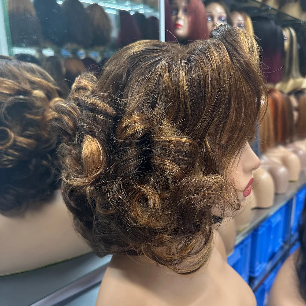 5x5 Lace Closure Wig 250% Density Short Loose Bouncy Wig 100% Human Hair Loose Bouncy Human Hair Wig For Black Women