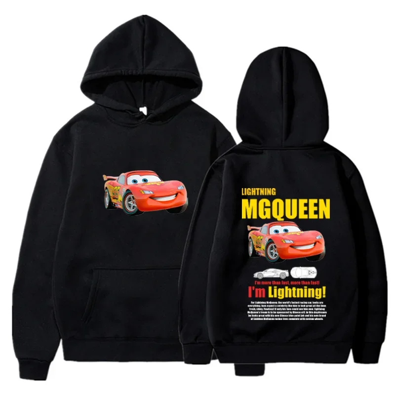 Autumn and Winter Men's Hooded Sweatshirt Racing McQueen Fun Printing Casual Fashion Long Sleeve Sweatshirt Fleece Warm Top 2