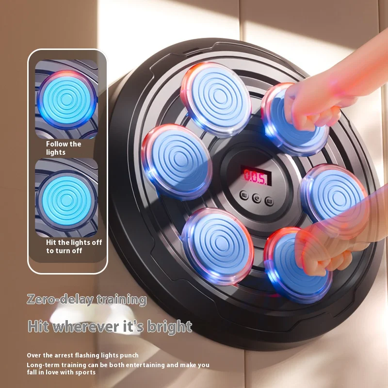 Music Boxing Toys Cross-Border Smart Music Boxing Target Light Rhythm Children's Electronic Boxing Machine Fitness Trainer