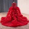 Red Quinceanera Dresses Luxury High Neck Evening Dress Long Sleeves Sweet 16 Vestidos De Quinceanera Customized 241149 2