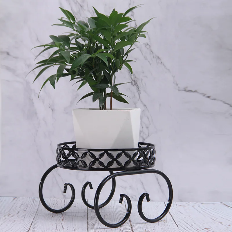 Plant Stand European Iron Flower Stand Indoor Green Straw Iron Livingroom Balcony Creative Succulent Flower Rac