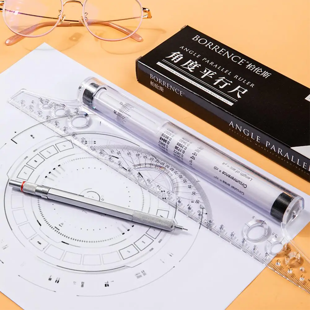 30cm-Rolling-Pusher-Angle-Parallel-Ruler-Multi-functional-Student ...