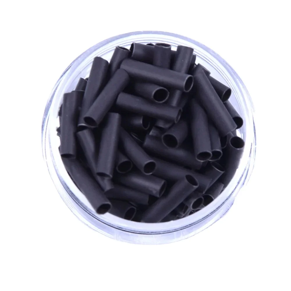 헤어링크 Neisti 실리콘 안감 마이크로 링 링크 비즈, I 팁 인모 확장 도구, 다양한 색상, 4mm, 500 개, 1000 개 8 헤어 익스텐션용 수축 튜브, 헤어 익스텐션 도구, 블랙 및 투명 튜브, 500 개, 10mm