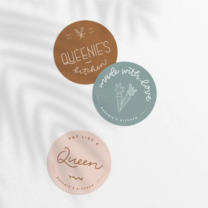 

1000pcs/Lot Private Design Product Labels Maker Self Adhesive Round Waterproof Stickers Roll Paper Custom Printing Logo Label