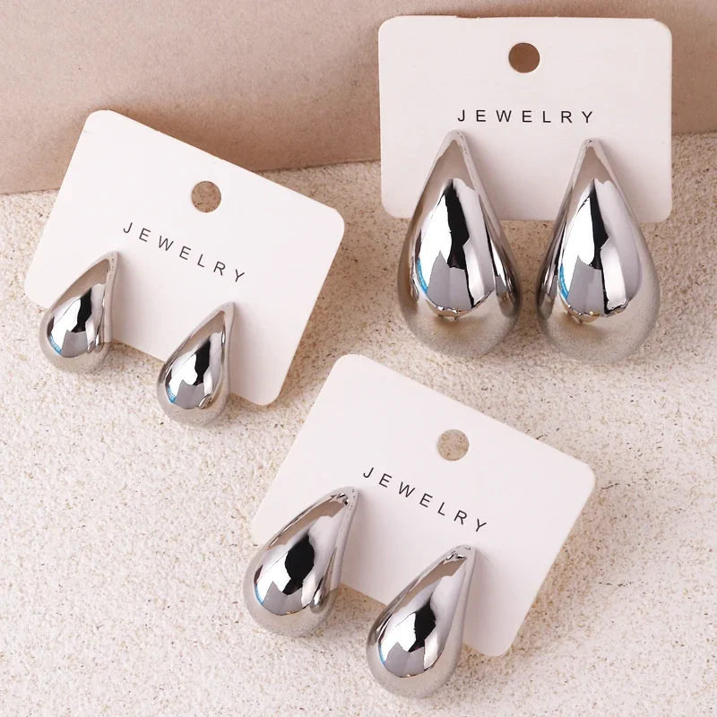 925 Sterling Silver Gold Plated 12/14/18mm Extra Large Drop Earring Oversized Chunky Hoop Earrings for Women Girl Luxury Jewelry