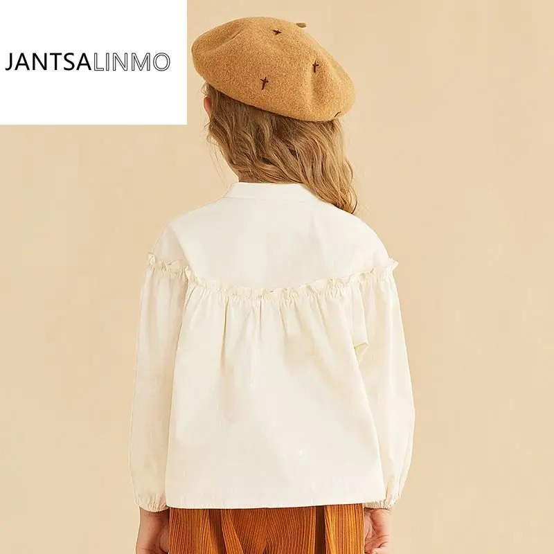 여아용 긴팔 면 블라우스, 도트 키즈 상의, 2023 봄 가을 패션, 올 매치, 중형 및 대형 어린이 가디건