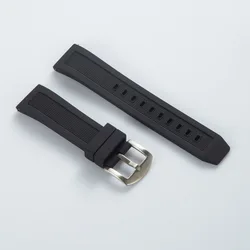 Premium Silicone Quick Release Sports Strap - Waterproof & Resistant Watch Band, Blue - 22mm (Black)