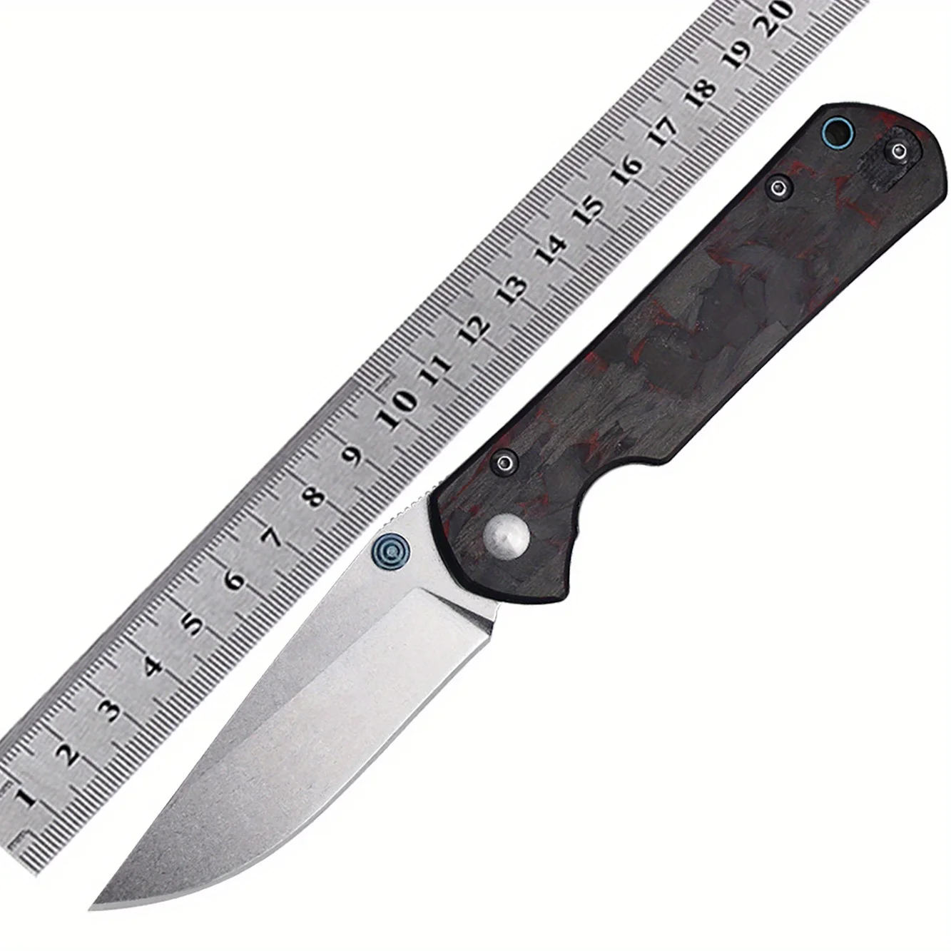 1pc D2 Blade Carbon Fiber Handle Outdoor Portable Camping Hiking Folding Knife