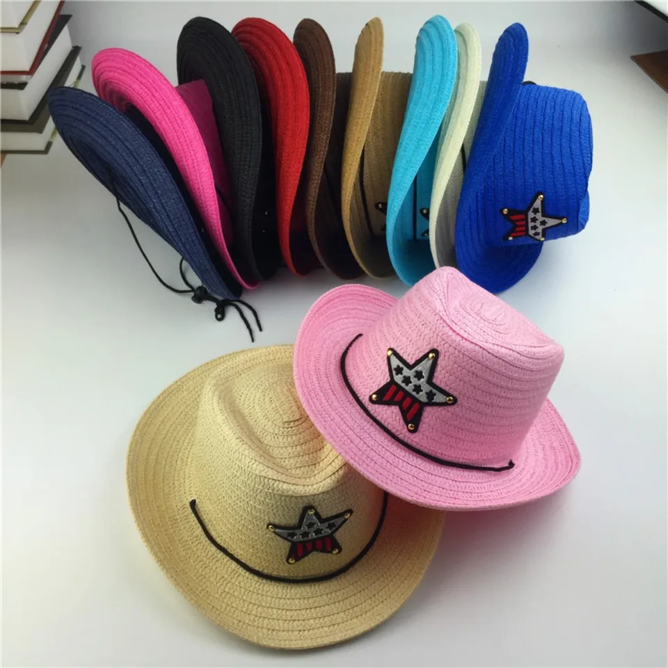 Cowboy Hats Kids Straw Hats To Decorate Kids Boys Girls Summer