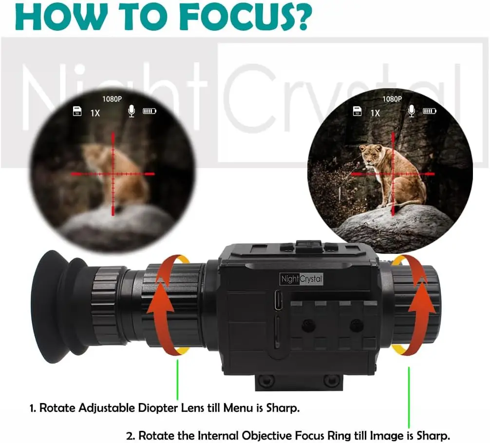 NK008 Digital Night Vision Scope, Hunting Infrared Riflescope Monocular 5X Zoom
