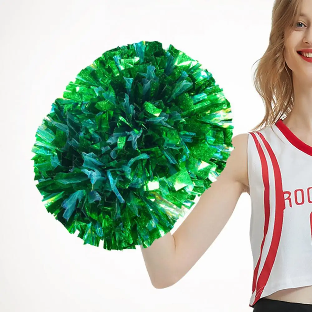 Double-headed Metallic Pom Poms Cheerleading Flower Ball with Handle Team Sports Spirit Party Kids Adults Cheer Pompoms cheerleading pom poms