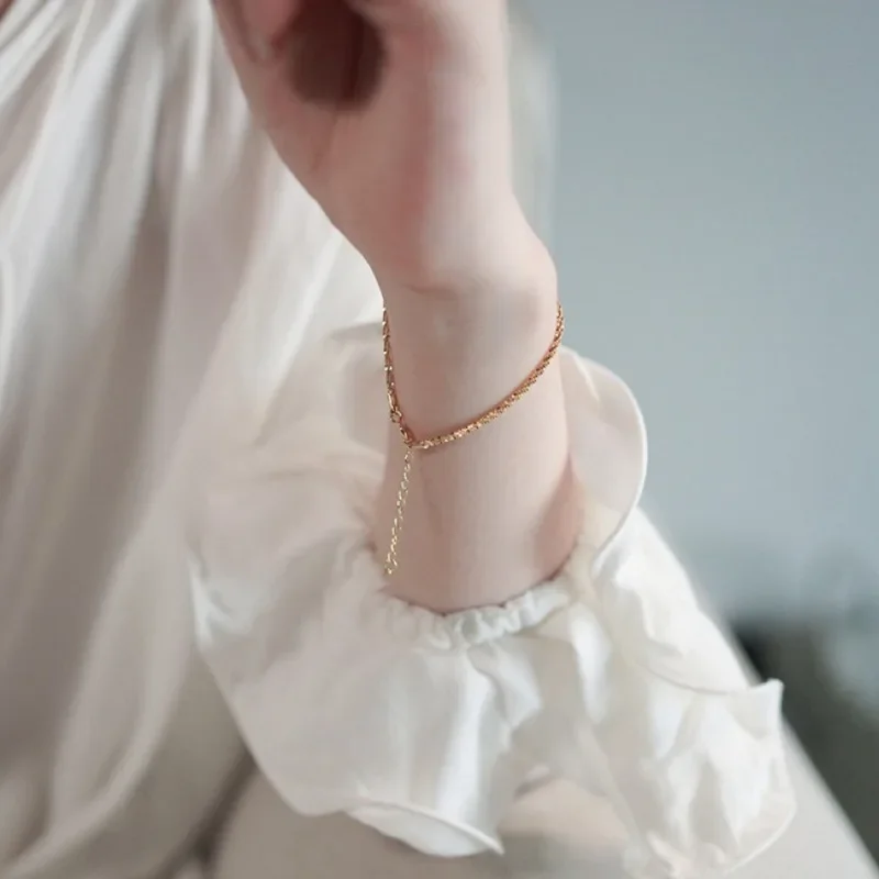 Light Luxury Gold Color Sparkling Bracelet Chain for Women Temperament High Quality Bracelet Female Versatile Charm Jewelry