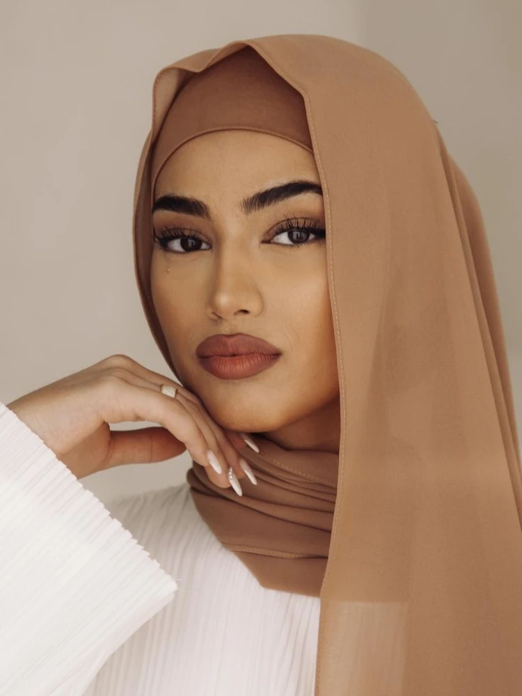 2 Piece Set Chiffon Hijab Matching Undercap Scarf Shawls Head Scarf Headwraps for Women muslim headwear head scarf muslim sets shawl scarf hijab headscarf