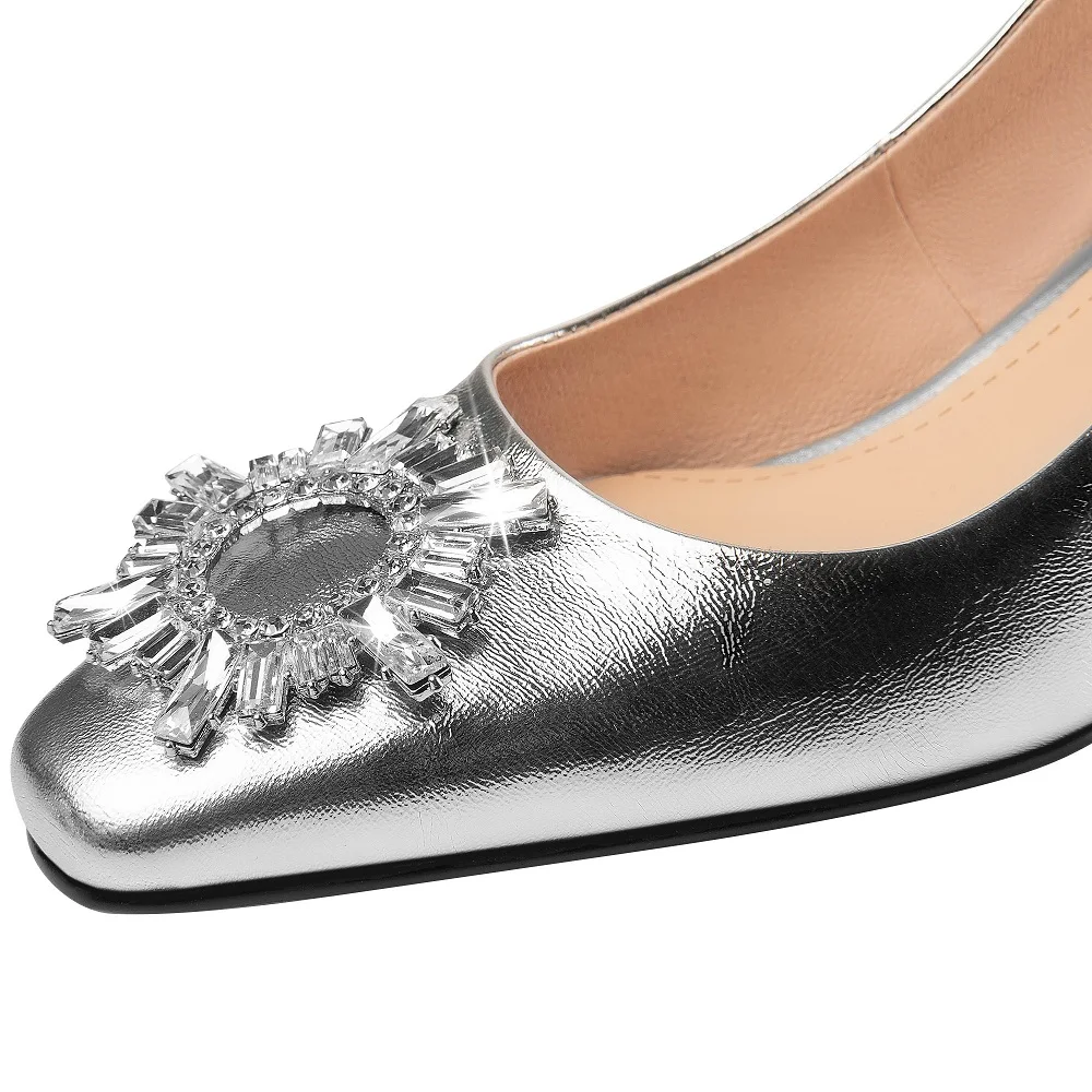 Spring summer women pumps concise fashion square toe low heels genuine leather slingbacks sandals shoes 34-41