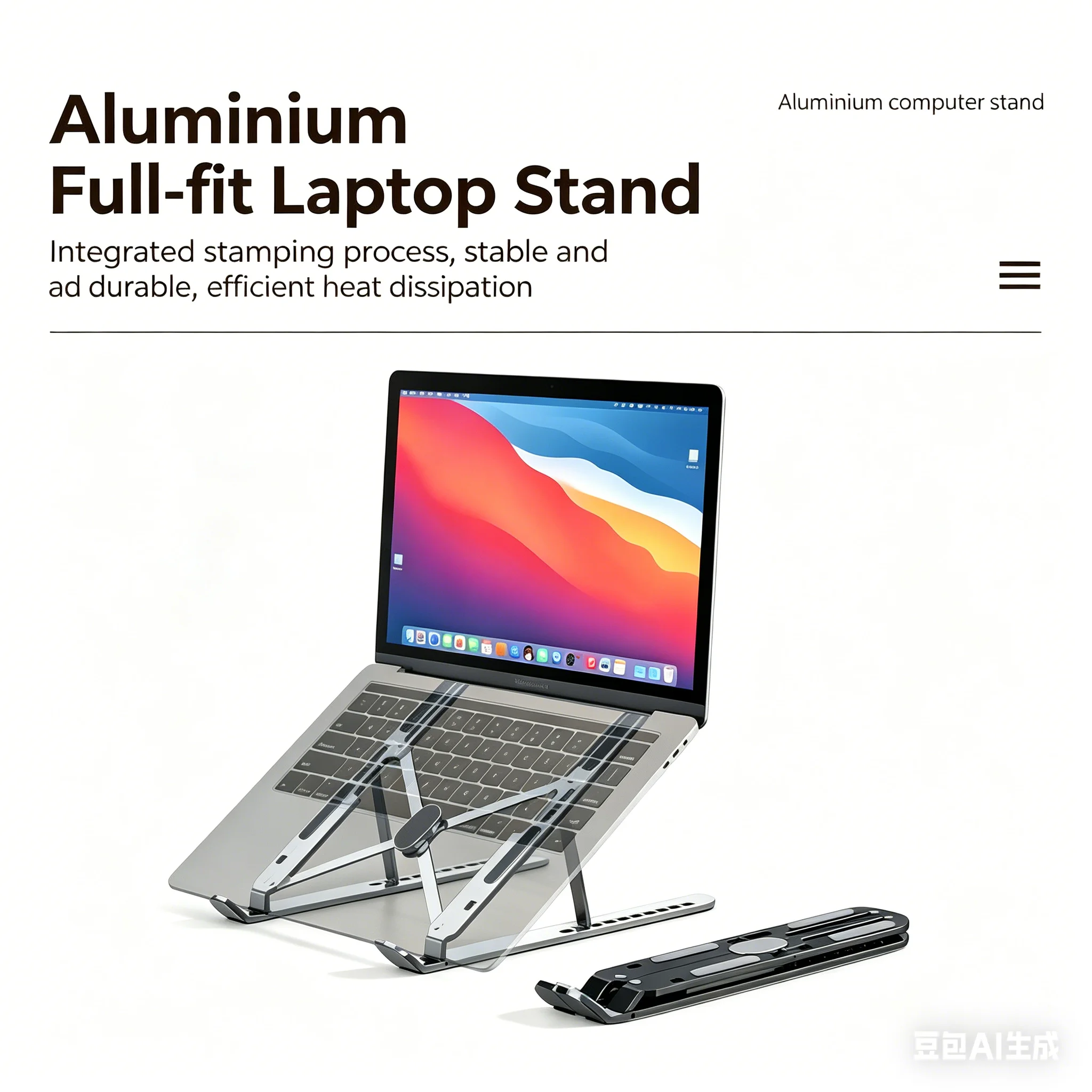 KEBIDU 접이식 노트북 스탠드 노트북 브래킷 조정 가능한 인체공학적 노트북 지원 베이스 홀더 노트북 태블릿 액세서리 스탠드 ,Foldable Laptop Stand Notebook Bracket Adjus