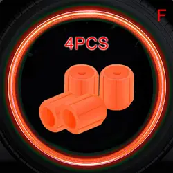 Radiant Glow Wheel Valve Caps - Fluorescent Nighttime Decor for Cars, Motorcycles, and Bicycles (F)