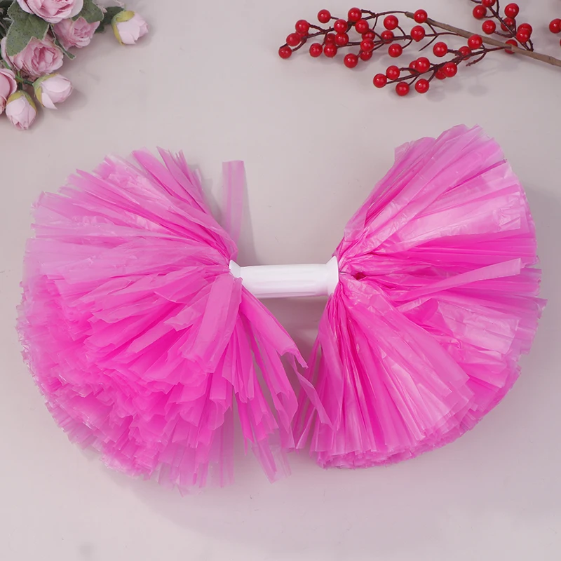 Colorful Matte Cheerleading Pom Poms With Handle Big Cheer Balls Hand Dance Accessories For Women Girl Kids