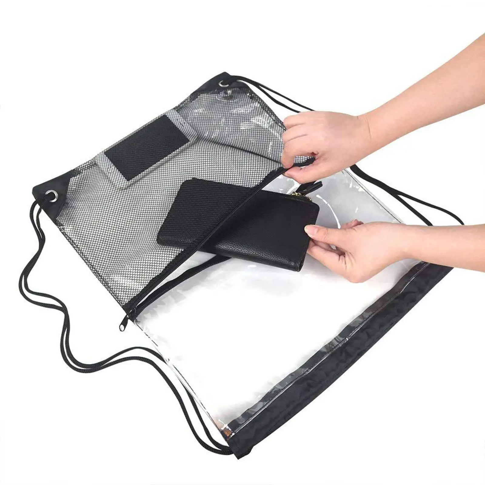 

Clear Drawstring Backbag Lightweight Storage Bag Portable Cinch Sack for Outdoor Sports Traveling Men Women Yoga Swimming