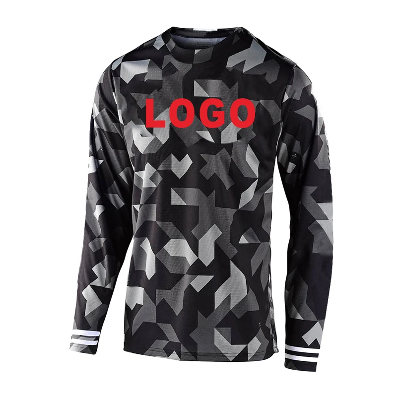 thumbnail image 1 of Maillot de descenso personalizado, camisetas de ciclismo de montaña, MTB, todoterreno, DH, ropa de carreras de motos, ropa deportiva de motocross, maillot de ciclismo, 1 of 5