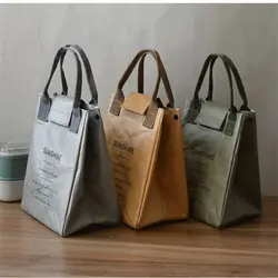 Lunch Bag Dupont Paper Lunch Box Tote Bag Insulation Refrigerated Portable Waterproof Storage Bag School Outdoor Picnic