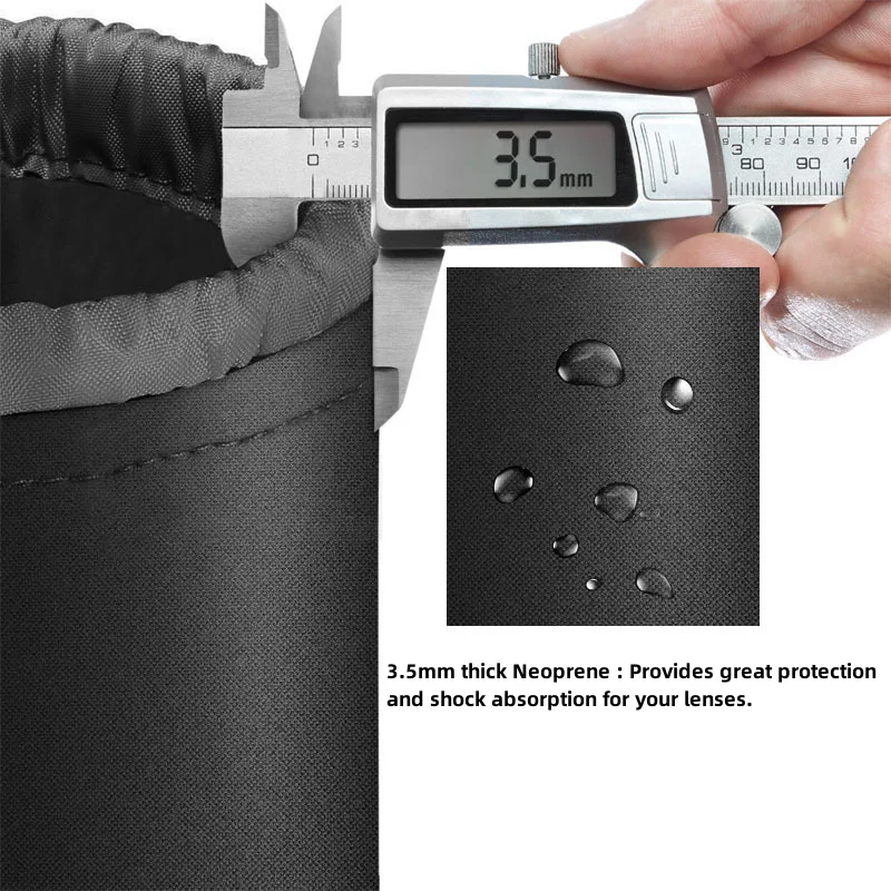 Waterproof Camera Lens Pouch Bag – Soft Drawstring Protector Case