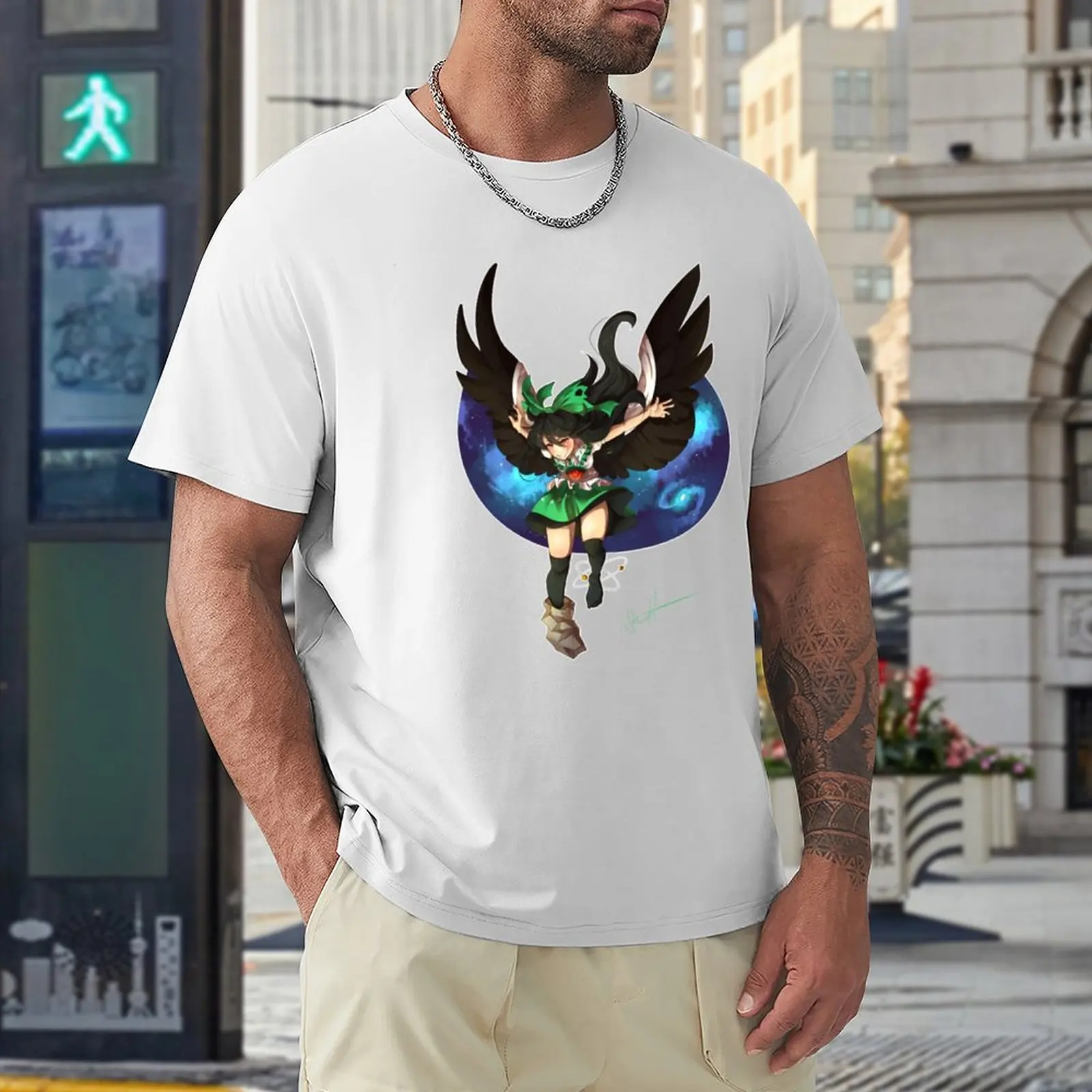 Футболка Utsuho Reiuji Touhou с коротким рукавом, индивидуальные футболки, кавайная одежда, черные футболки для мужчин (art.: 3920c5ba16441) - 3920c5ba16441