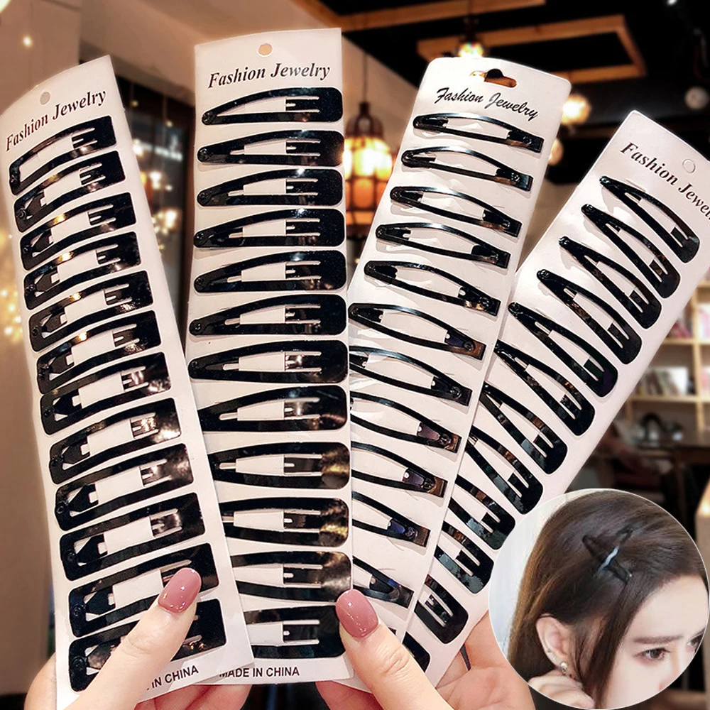 

12Pcs/Lot Woman Hairpins Simple Black Color Metal Hairgrip Small Hair BB Clips Headdress Barrettes Bobby Pin Hair Accessories