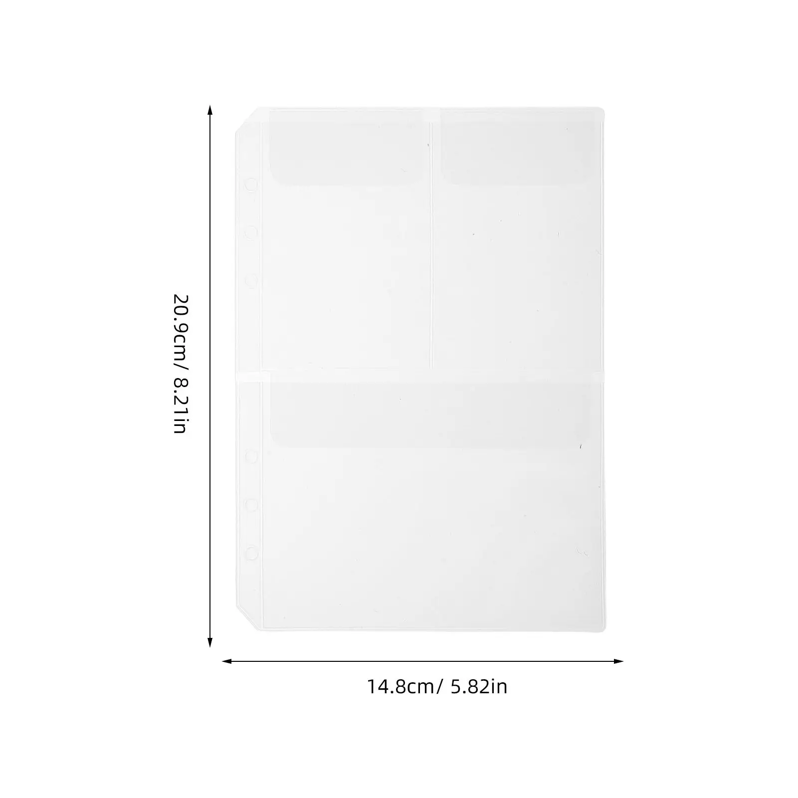 24Pcs 방수 바인더 포켓 투명 PVC 루스 리프 보관 파우치 A6 사이즈 노트북 폴더 문서 현금 사진 보호