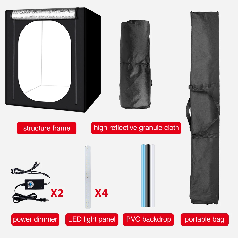 120*100*120cm Big Photo Studio Light Box Photography With 3 LED And Black, White, Blue Backdrops,Shooting Box Tent For Big Item