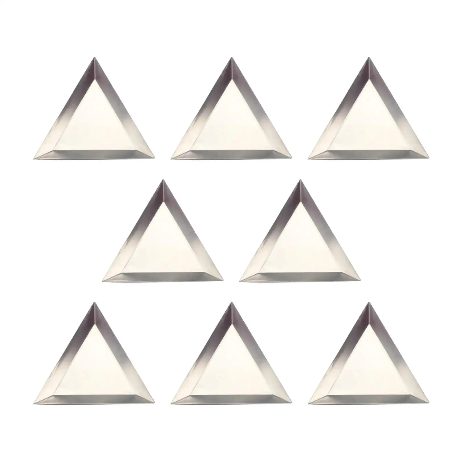 

8x Bead Sorting Trays Triangle Home Decor Aluminum Nail Art Trays for Gems Art Painting Beading DIY Crafts Jewelery Making