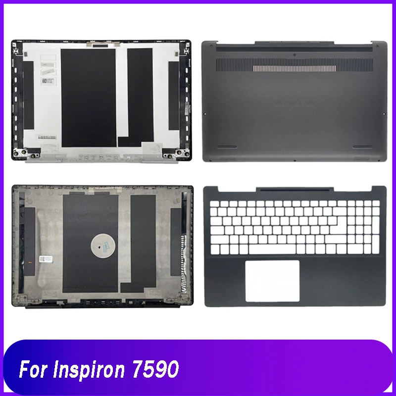 

NEW Rear Lid For Dell Inspiron 7590 Laptop LCD Back Cover Palmrest Upper Bottom Base Case Replacement A C D Shell Black Silver