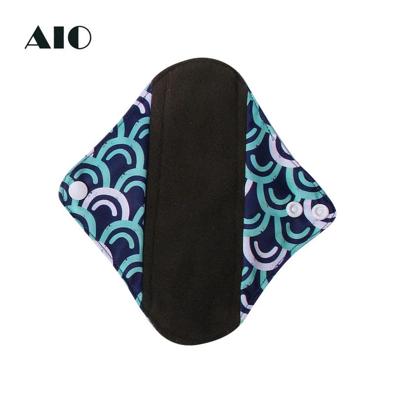 AIO Cloth Pads Menstrual Pads for Monthly Washable Panty Liner With Bamboo Charcoal Inner size 18*18cm Reusable