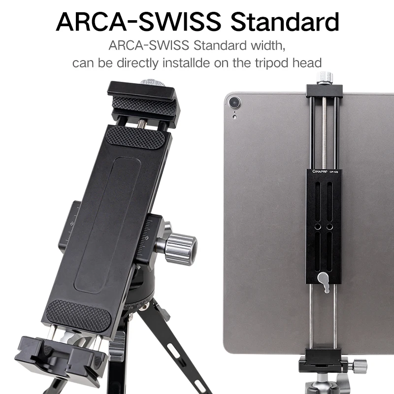 cell phone tripod mount camera tripod mount camera mount bracket camera screw mount screw mount adapter phone mount holder Cimapro CP-12S Universal Aluminum Tablet Tripod Mount With 1/4 Screw Cold Shoe For 135MM-335MM iPad