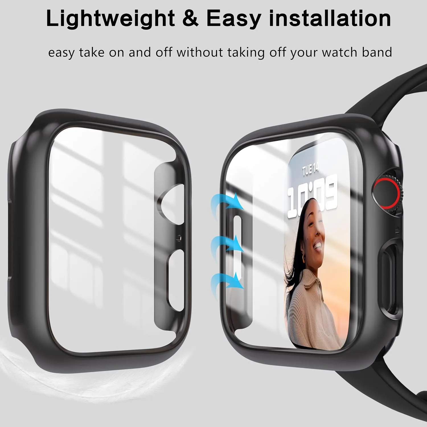 Premium Glass Screen Protector & Bumper Case for Apple Watch - Universal Fit