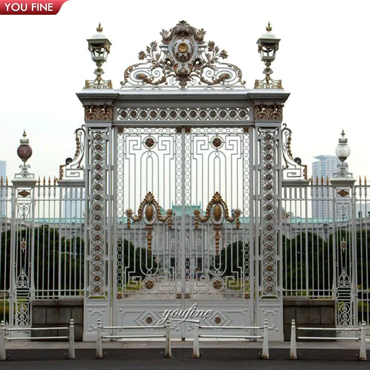 Luxury Outdoor Main Door Wrought Iron Gate And Fence For Sale