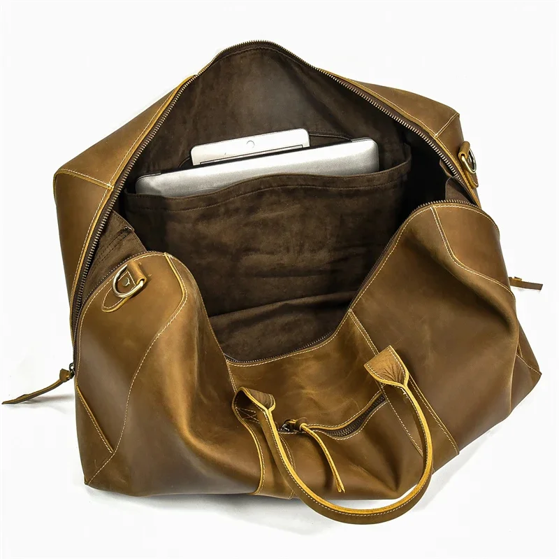 Brown Leather Duffle Bag For Men