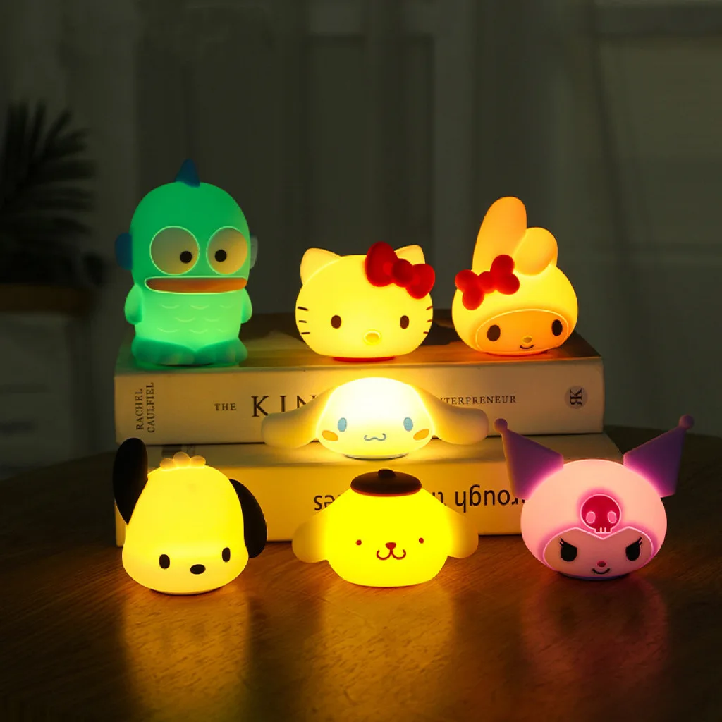 Kawaii Sanrio Kuromi Mijn Melodie Cinnamoroll Licht Nachtfiguren Speelgoed Huisdecoratie Voor Fans Kinderen Kerstcadeau