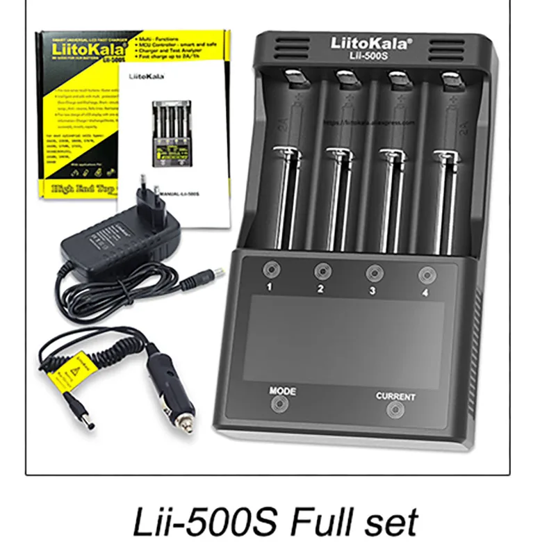 LiitoKala Lii-PD2 Lii-PD4 Lii-S6 caricabatteria Lii500 per batterie NiMH al litio 18650 26650 21700 18350 AA AAA 3.7V/3.2V/1.2V