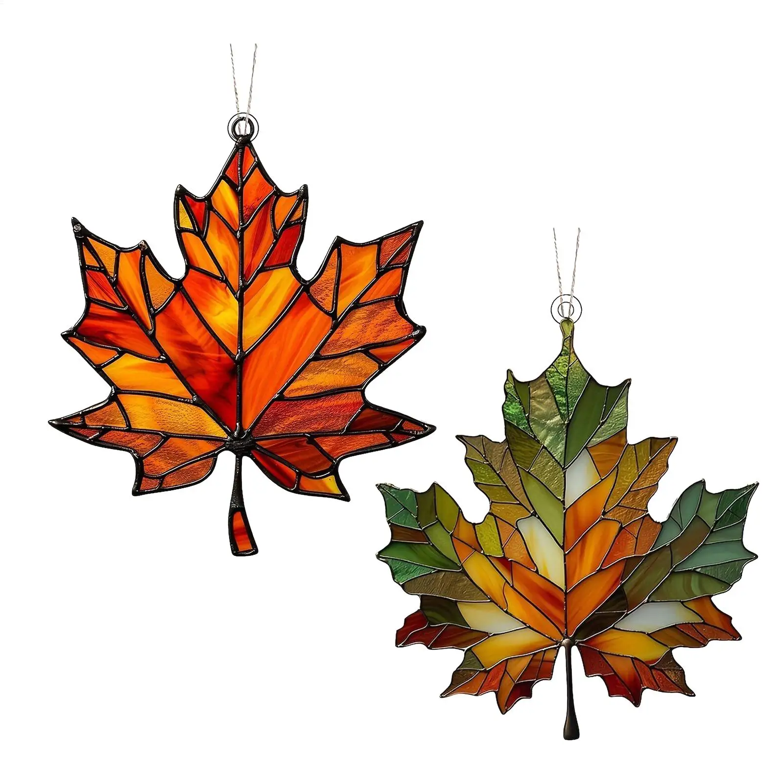 Thanksgiving Acrylic Maple Leaf Light Catcher, Classic Autumn Celebration Home & Door Decor,Christmas & New Year Gifts, 2D Flat