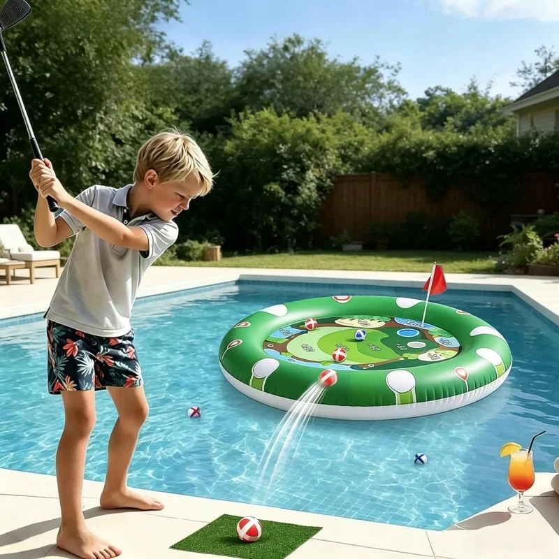 Kids Inflatable Set Water Chipping & Card Game Swimming Pool Toy Outdoor Golf Play Gift Boys Girls Easy Inflation_voghion.com