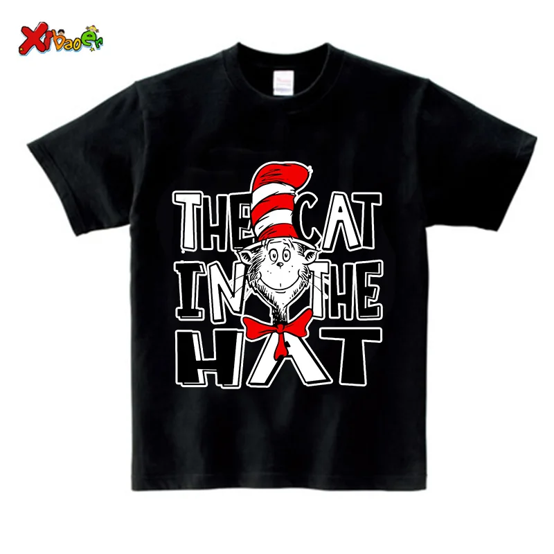 Family Matching Outfits Shirts The Cat The Hat Toddler Clothing Mommy Son Matching Couple Outfit Familia Kids Boys Girls Clothes