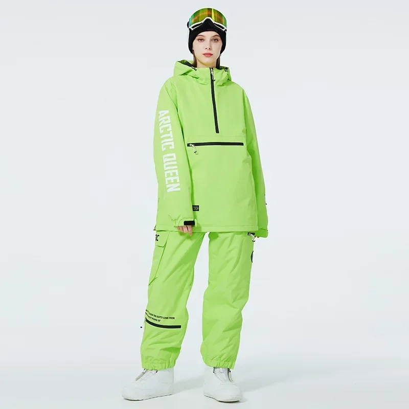 

Лыжный комплект, новинка 2025, теплый лыжный костюм, комбинезоны, утепленная водонепроницаемая куртка для сноуборда, снежные штаны с прострочкой, зимняя одежда для мужчин и женщин
