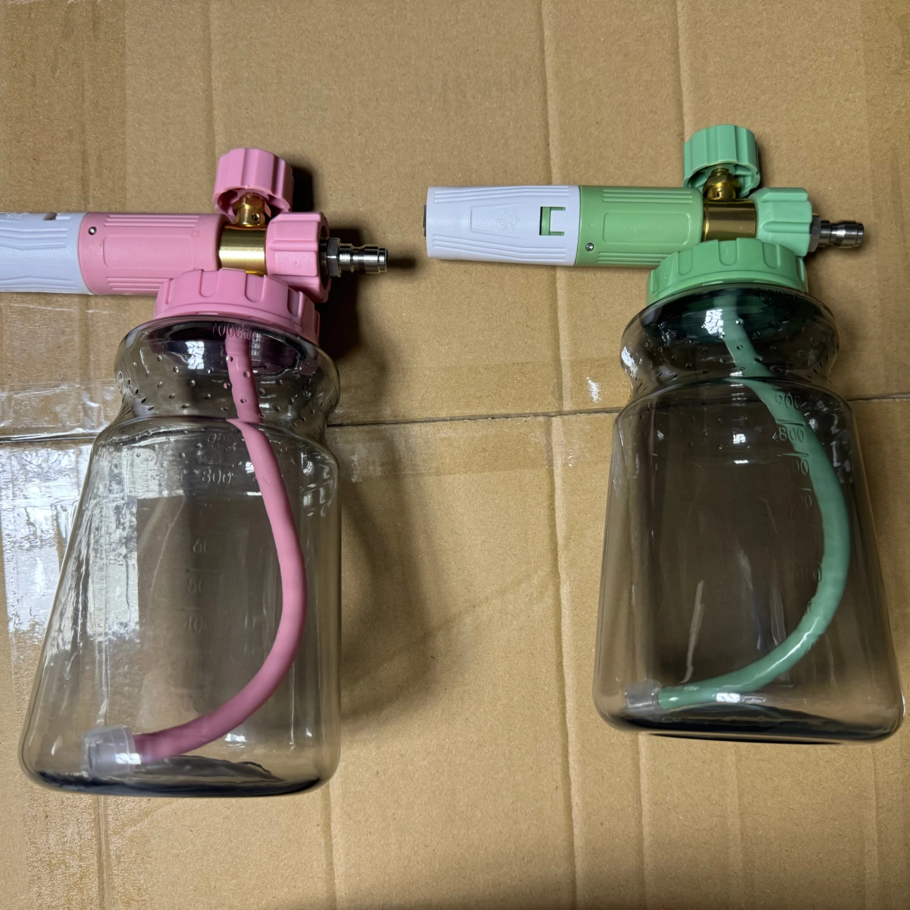 New sprayer transparent PA pot brass filter core frosted sprayer household high pressure car washing water gun foam pot 5